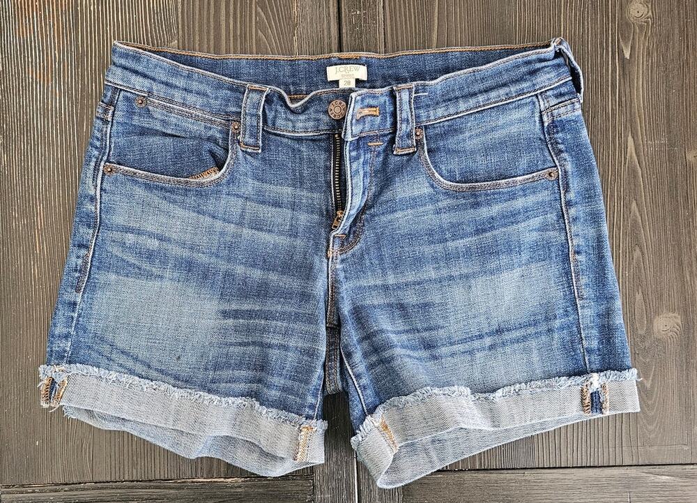 J.Crew Denim Shorts | Classic Light Wash Cuffed Jean Shorts | Size 28 / 6